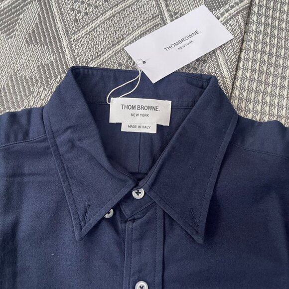 Thom Browne Navy 4-Bar Shirt - Picture 2 of 9